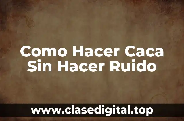 ¿Qué es Hacer Caca Sin Hacer Ruido y por qué es Importante?