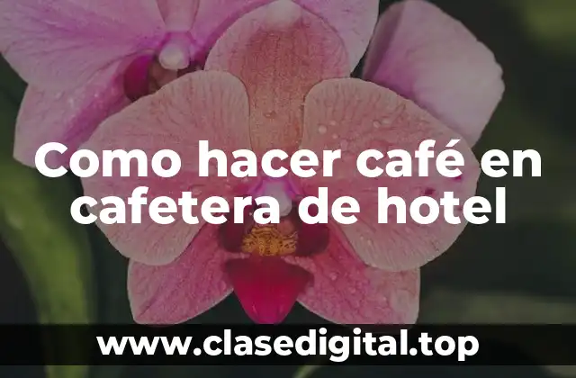 Como hacer café en cafetera de hotel