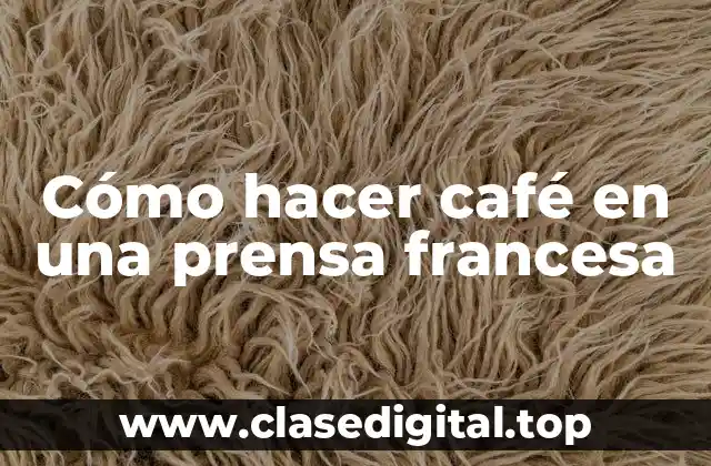 Cómo hacer café en una prensa francesa