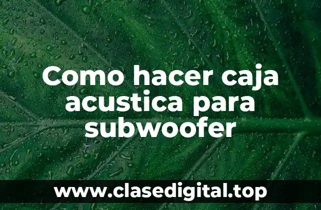 Caja acústica para subwoofer: ¿Qué es y para qué sirve?