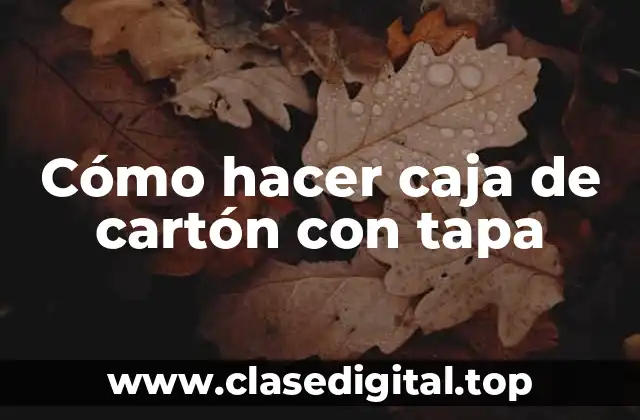 Cómo hacer caja de cartón con tapa