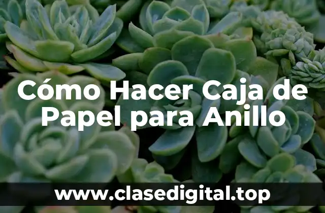 Cómo Hacer Caja de Papel para Anillo