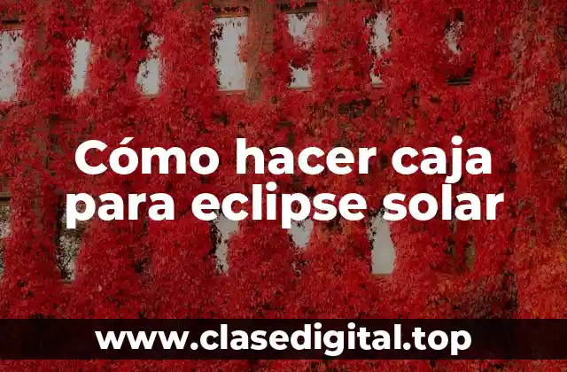 Cómo hacer caja para eclipse solar