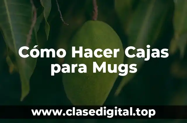 Cómo Hacer Cajas para Mugs