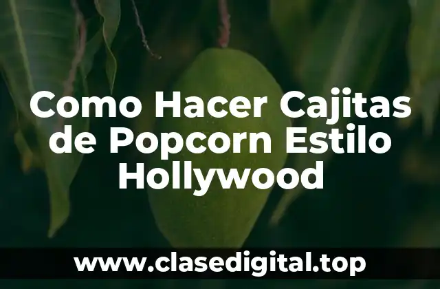 Como Hacer Cajitas de Popcorn Estilo Hollywood