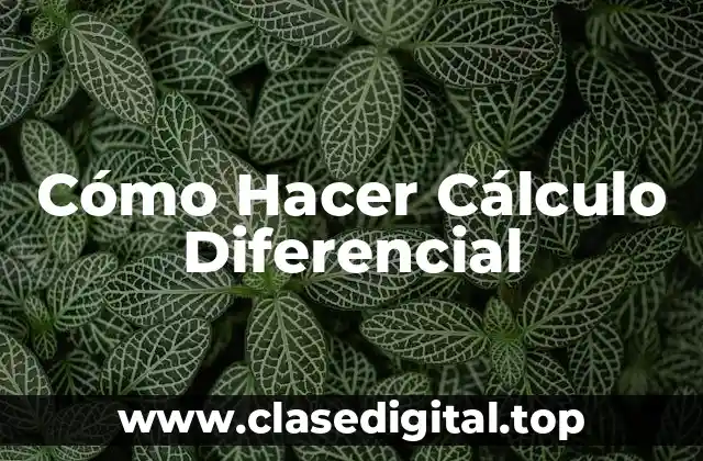Cómo Hacer Cálculo Diferencial