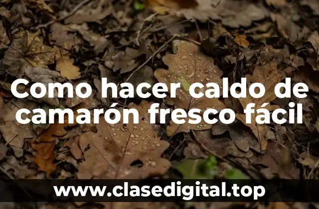 Como hacer caldo de camarón fresco fácil