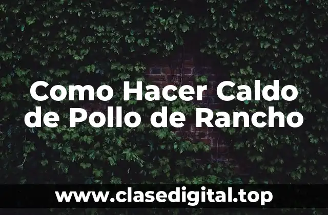 Como Hacer Caldo de Pollo de Rancho