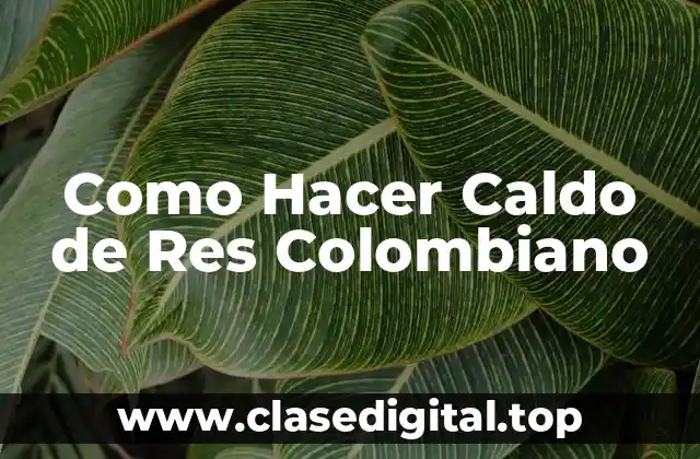 Como Hacer Caldo de Res Colombiano