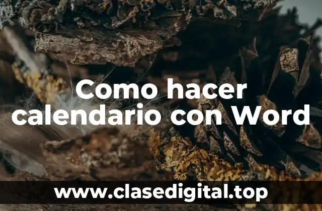 Como hacer calendario con Word