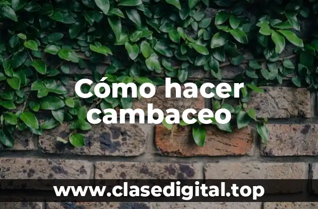 Cómo hacer cambaceo