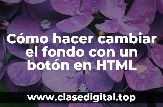 Cómo hacer cambiar el fondo con un botón en HTML