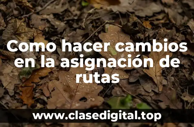 Como hacer cambios en la asignación de rutas