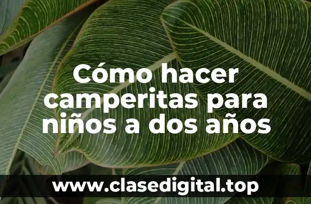 Cómo hacer camperitas para niños a dos años