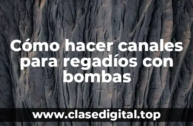 Cómo hacer canales para regadíos con bombas
