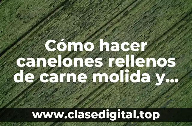 Cómo hacer canelones rellenos de carne molida y queso