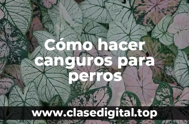 Cómo hacer canguros para perros