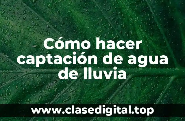 Cómo hacer captación de agua de lluvia