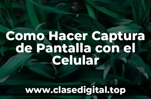 Como Hacer Captura de Pantalla con el Celular