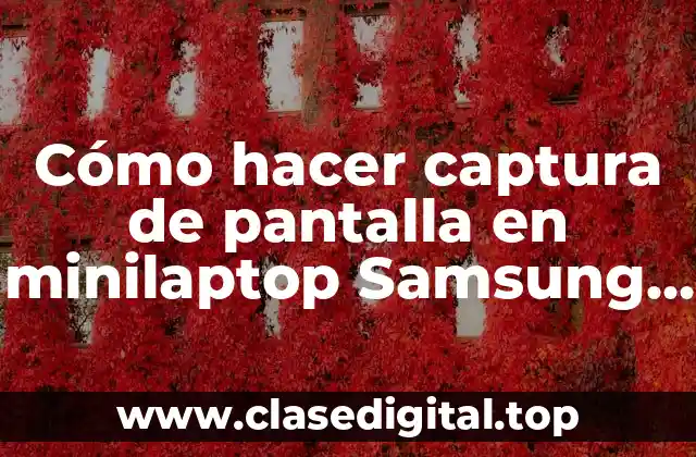 Cómo hacer captura de pantalla en minilaptop Samsung Windows 10