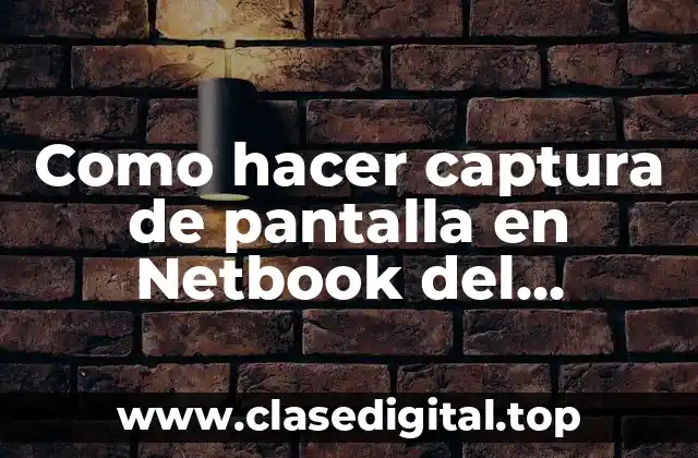 Como hacer captura de pantalla en Netbook del gobierno