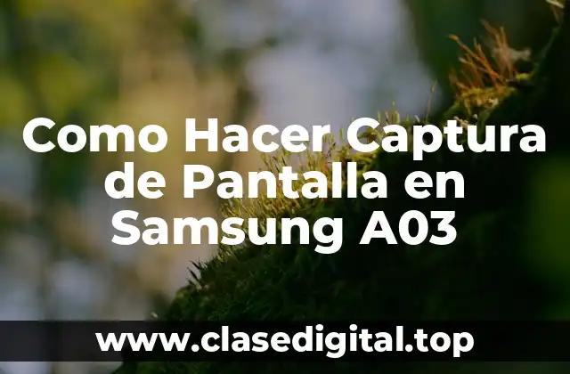 ¿Qué es la Captura de Pantalla en un Samsung A03?