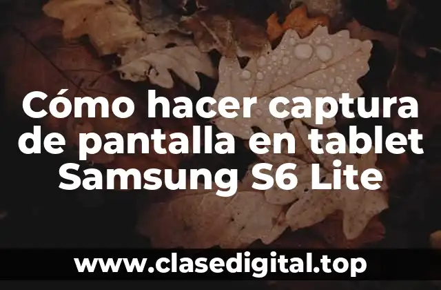 Cómo hacer captura de pantalla en tablet Samsung S6 Lite