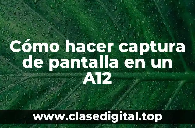 Cómo hacer captura de pantalla en un A12