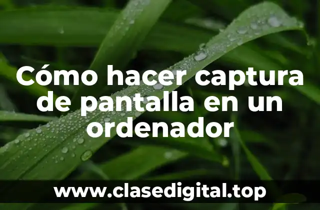 Cómo hacer captura de pantalla en un ordenador