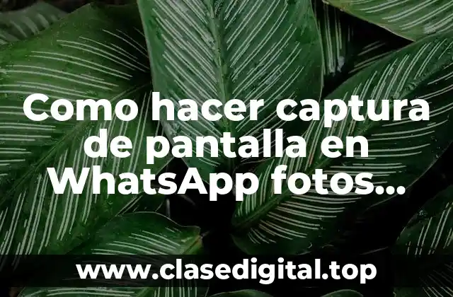 Como hacer captura de pantalla en WhatsApp fotos temporales