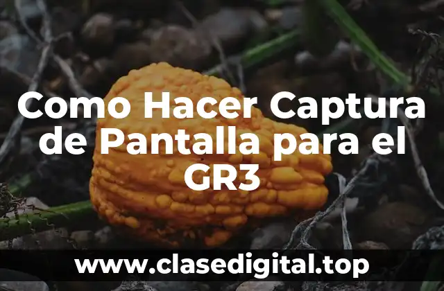 Como Hacer Captura de Pantalla para el GR3