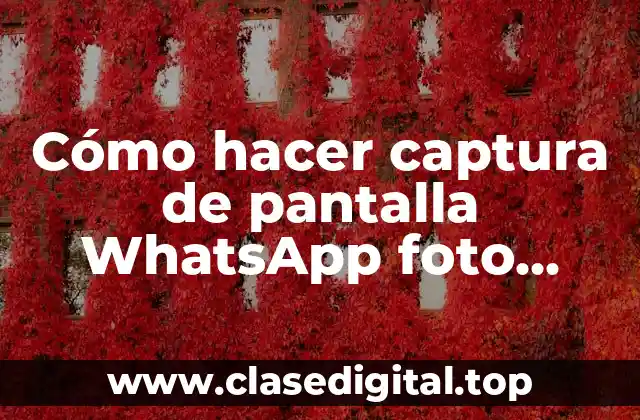 Cómo hacer captura de pantalla WhatsApp foto temporal