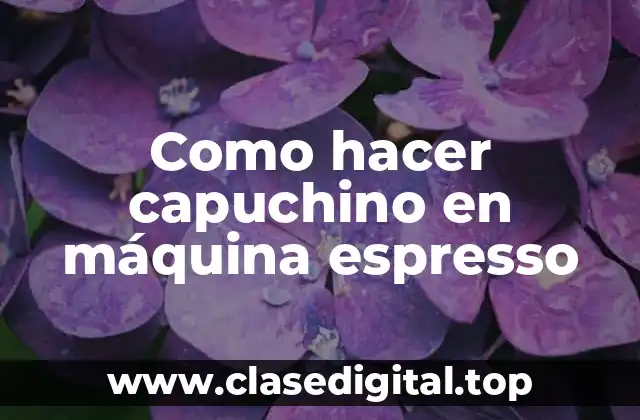 Como hacer capuchino en máquina espresso