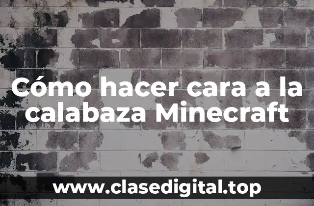 Cómo hacer cara a la calabaza Minecraft