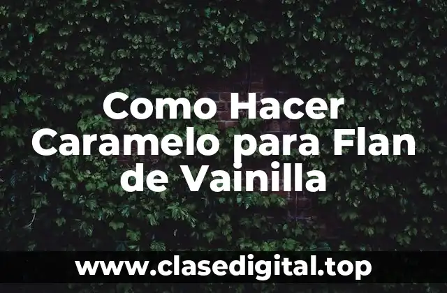 Como Hacer Caramelo para Flan de Vainilla