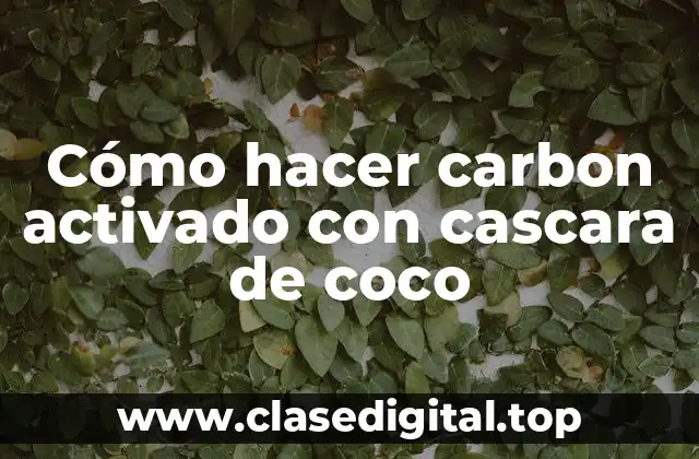 Cómo hacer carbon activado con cascara de coco