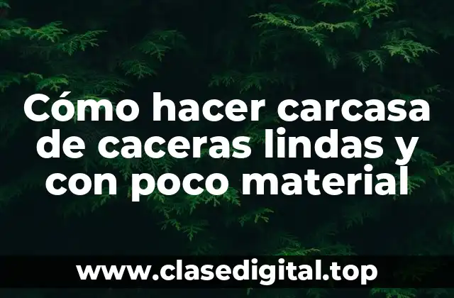 Cómo hacer carcasa de caceras lindas y con poco material