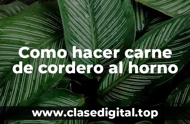 Como hacer carne de cordero al horno
