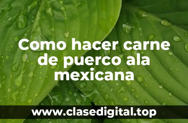 Como hacer carne de puerco ala mexicana