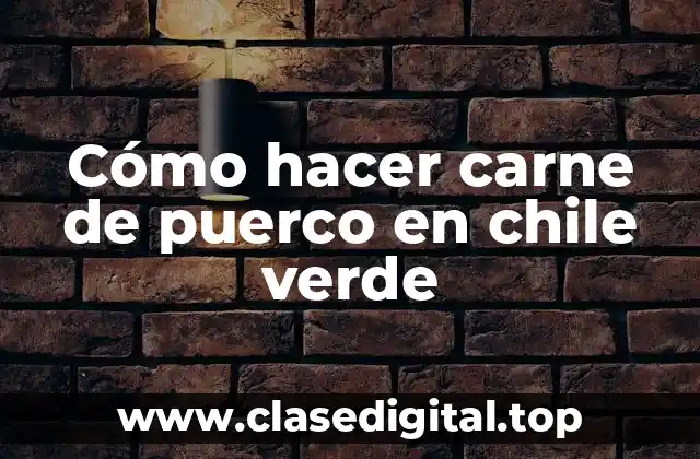 Carne de puerco en chile verde: ¿Qué es y para qué sirve?