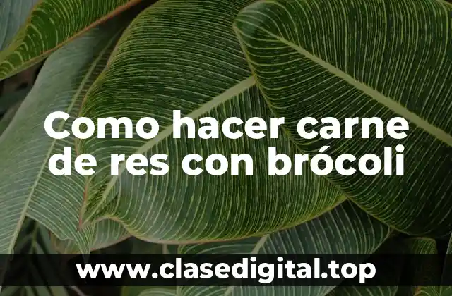 Como hacer carne de res con brócoli