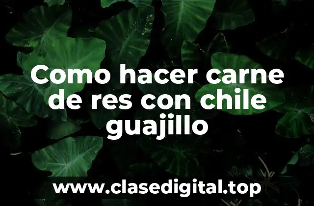 Como hacer carne de res con chile guajillo