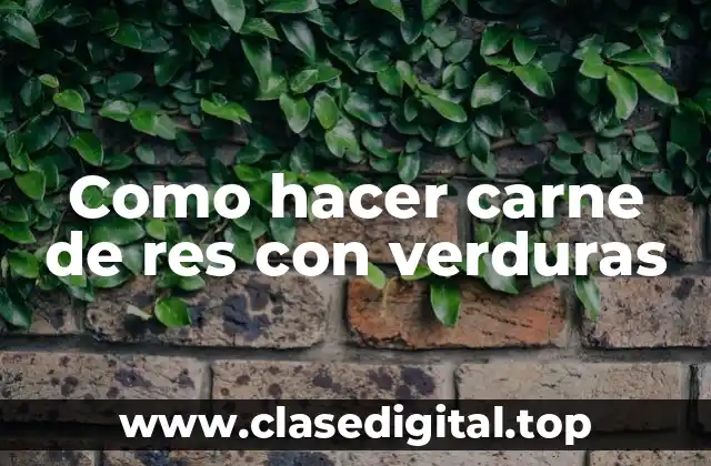 Carne de res con verduras, una combinación perfecta