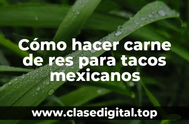 Cómo hacer carne de res para tacos mexicanos