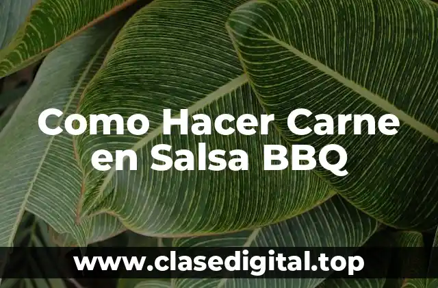 Como Hacer Carne en Salsa BBQ