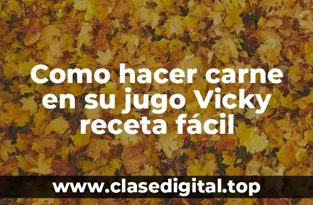 Como hacer carne en su jugo Vicky receta fácil