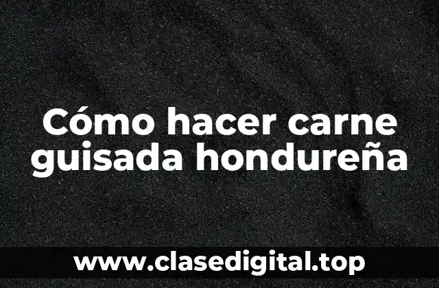 Carne guisada hondureña: una tradición culinaria auténtica