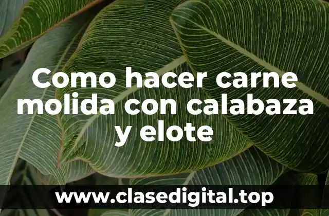 Como hacer carne molida con calabaza y elote