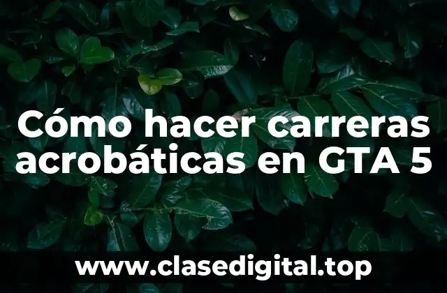 Cómo hacer carreras acrobáticas en GTA 5