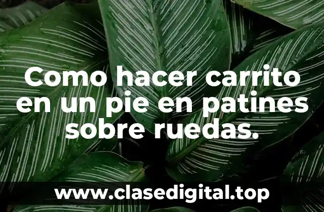 Como hacer carrito en un pie en patines sobre ruedas.